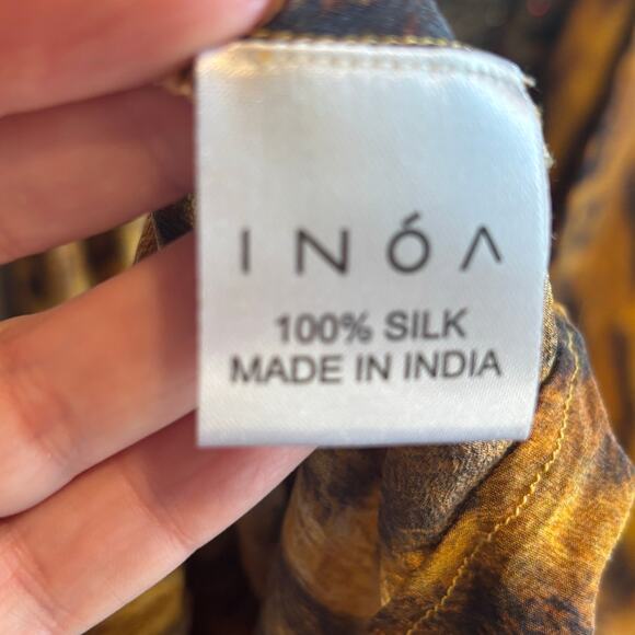 Inoa Sleeveless Silk Tiger Print Studded Maxi Dress - size 1 (US 8-14) - Picture 6 of 6